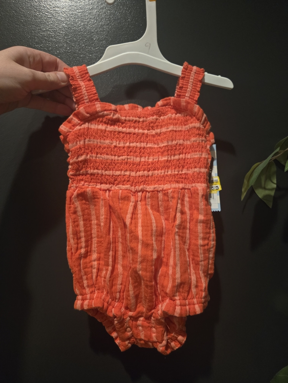 Ruffled Linen Romper Baby Girl 0-3 Months